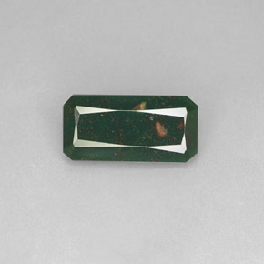 Héliotrope vert naturelle taille émeraude, 2,97 ct, opaque