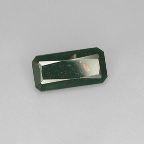 Héliotrope vert naturelle taille émeraude, 2,97 ct, opaque