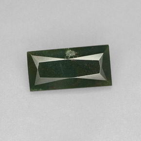 Héliotrope vert naturelle baguette, 3,19 ct, opaque