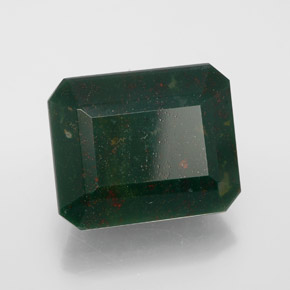 Héliotrope vert naturelle taille émeraude, 11,47 ct, opaque