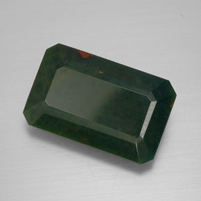 Héliotrope vert naturelle taille émeraude, 8,92 ct, opaque