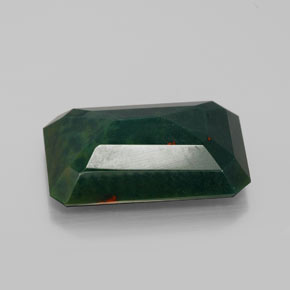 Héliotrope vert naturelle taille émeraude, 8,92 ct, opaque