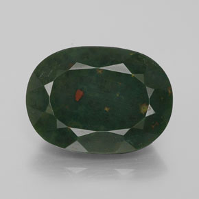 Héliotrope vert naturelle coupe ovale, 9,07 ct, opaque