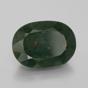 Héliotrope vert naturelle coupe ovale, 9,07 ct, opaque