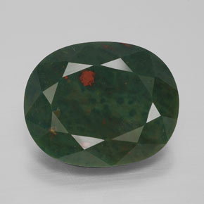 Héliotrope vert naturelle coupe ovale, 10,40 ct, opaque