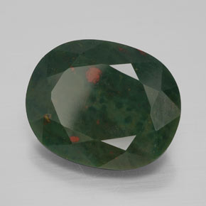 Héliotrope vert naturelle coupe ovale, 10,40 ct, opaque