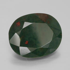 Héliotrope vert naturelle coupe ovale, 10,91 ct, opaque