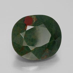 Pierre de sang Vert Tacheté naturelle Coupe ovale, 11.50 ct, Opaque