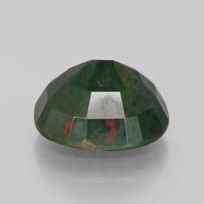 Pierre de sang Vert Tacheté naturelle Coupe ovale, 11.50 ct, Opaque