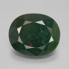 Héliotrope vert naturelle coupe ovale, 9,93 ct, opaque