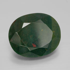 Héliotrope vert naturelle coupe ovale, 9,93 ct, opaque