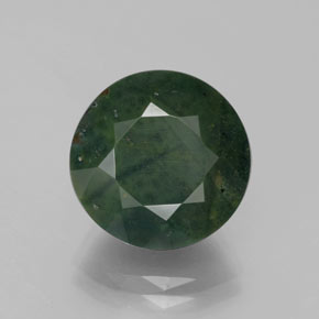 Héliotrope vert naturelle coupe roude, 7,44 ct, opaque