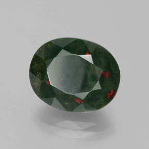 Pierre de sang Vert Tacheté naturelle Coupe ovale, 7.12 ct, Opaque