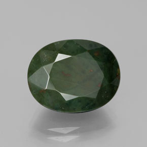 Pierre de sang Vert Tacheté naturelle Coupe ovale, 7.61 ct, Opaque
