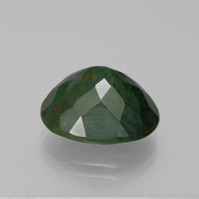 Pierre de sang Vert Tacheté naturelle Coupe ovale, 7.61 ct, Opaque