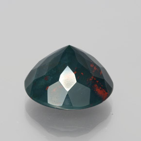 Pierre de sang Vert Tacheté naturelle Coupe roude, 12.28 ct, Opaque