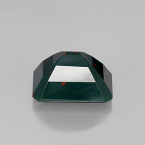 Pierre de sang Vert Tacheté naturelle Taille émeraude, 9.78 ct, Opaque