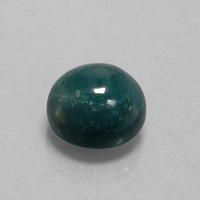 Héliotrope vert naturelle coupe roude, 8,90 ct, opaque