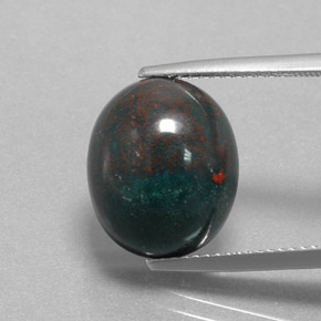 Héliotrope vert naturelle coupe ovale, 8,92 ct, opaque