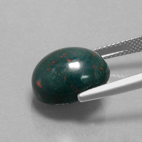 Héliotrope vert naturelle coupe ovale, 9,64 ct, opaque