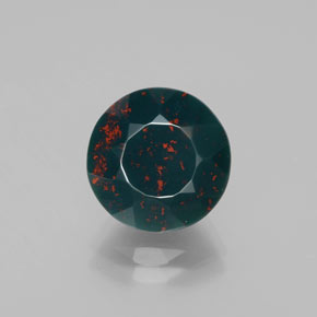 Héliotrope vert naturelle coupe roude, 5,39 ct, opaque
