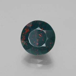 Héliotrope vert naturelle coupe roude, 5,39 ct, opaque