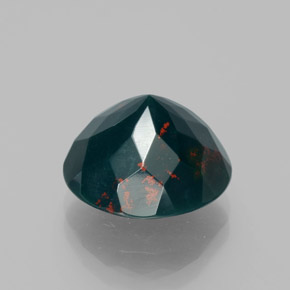 Pierre de sang Vert Tacheté naturelle Coupe roude, 7.61 ct, Opaque