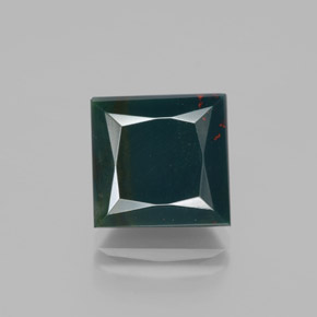 Pierre de sang Vert Tacheté naturelle Carré, 7.72 ct, Opaque