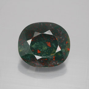 Héliotrope vert naturelle coupe ovale, 6,44 ct, opaque
