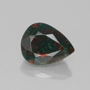 Héliotrope vert naturelle en forme de poire, 2,41 ct, opaque