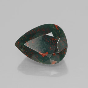 Héliotrope vert naturelle en forme de poire, 2,41 ct, opaque