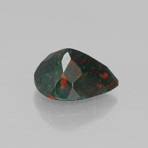Héliotrope vert naturelle en forme de poire, 2,41 ct, opaque