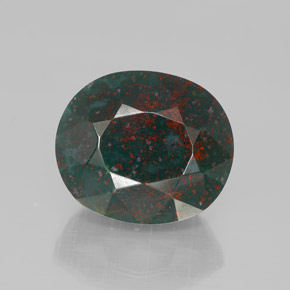 Héliotrope vert naturelle coupe ovale, 9,59 ct, opaque
