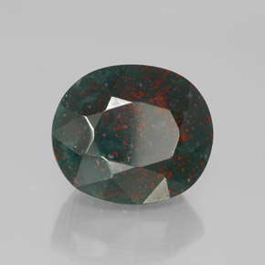 Héliotrope vert naturelle coupe ovale, 9,59 ct, opaque