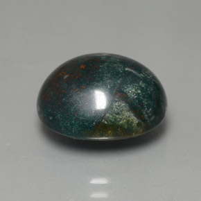 Pierre de sang Vert Tacheté naturelle Coupe ovale, 7.44 ct, Opaque