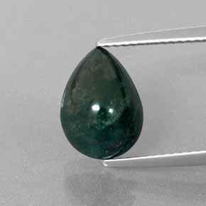 Héliotrope vert naturelle en forme de poire, 2,83 ct, opaque