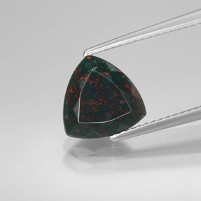Héliotrope vert naturelle trillion, 1,90 ct, opaque