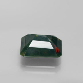 Héliotrope vert naturelle taille émeraude, 3,59 ct, opaque