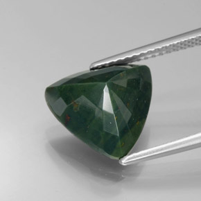 Héliotrope vert naturelle trillion, 4,49 ct, opaque