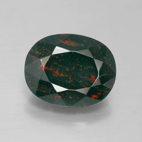 Pierre de sang Vert naturelle ovale, 7.35 ct, Opaque