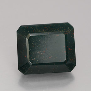 Héliotrope vert naturelle taille émeraude, 5,54 ct, opaque