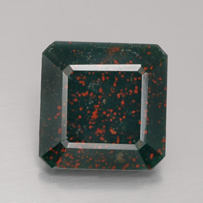 Héliotrope vert naturelle taille émeraude, 5,88 ct, opaque