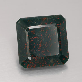 Héliotrope vert naturelle taille émeraude, 5,88 ct, opaque