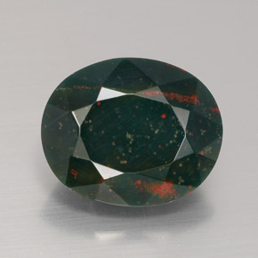 Héliotrope vert naturelle coupe ovale, 5,78 ct, opaque