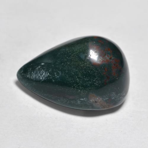 Pierre de sang Vert bleuâtre naturelle En forme de poire, 11.34 ct, Opaque