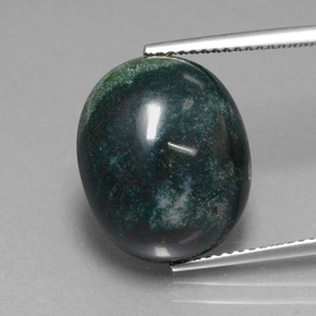 Héliotrope vert naturelle coupe ovale, 13,33 ct, opaque