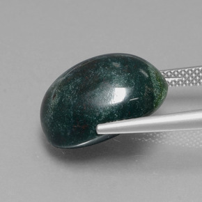 Héliotrope vert naturelle coupe ovale, 13,33 ct, opaque