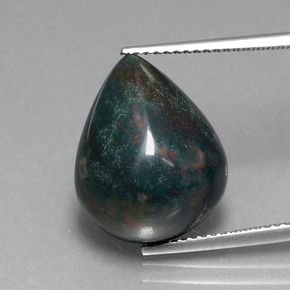Héliotrope vert naturelle en forme de poire, 9,51 ct, opaque