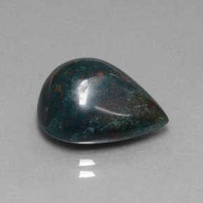 Héliotrope vert naturelle en forme de poire, 9,51 ct, opaque