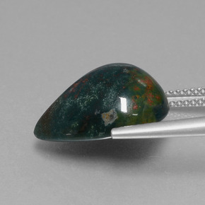 Héliotrope vert naturelle en forme de poire, 9,51 ct, opaque